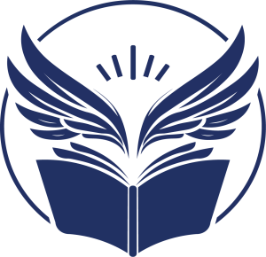 Wings of Knowledge: Education and Freedom Emblem Open book with wings emblem symbolizing education, growth, and limitless possibilities.