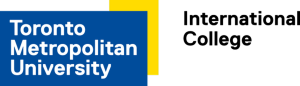 TMU Innovations Center logo featuring stylized text and abstract design elements.