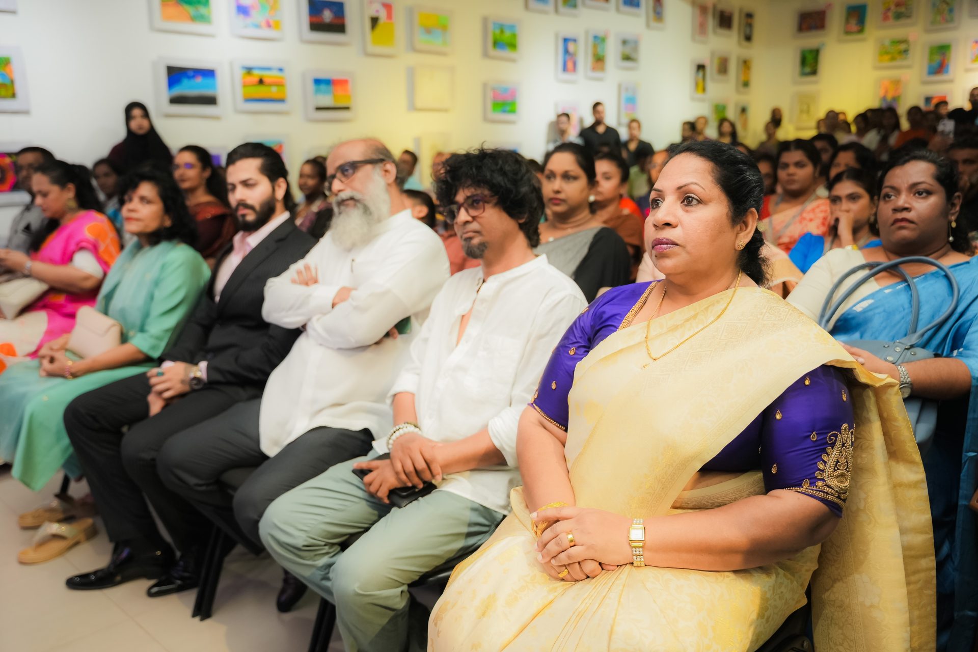 art exhibition attentive audience