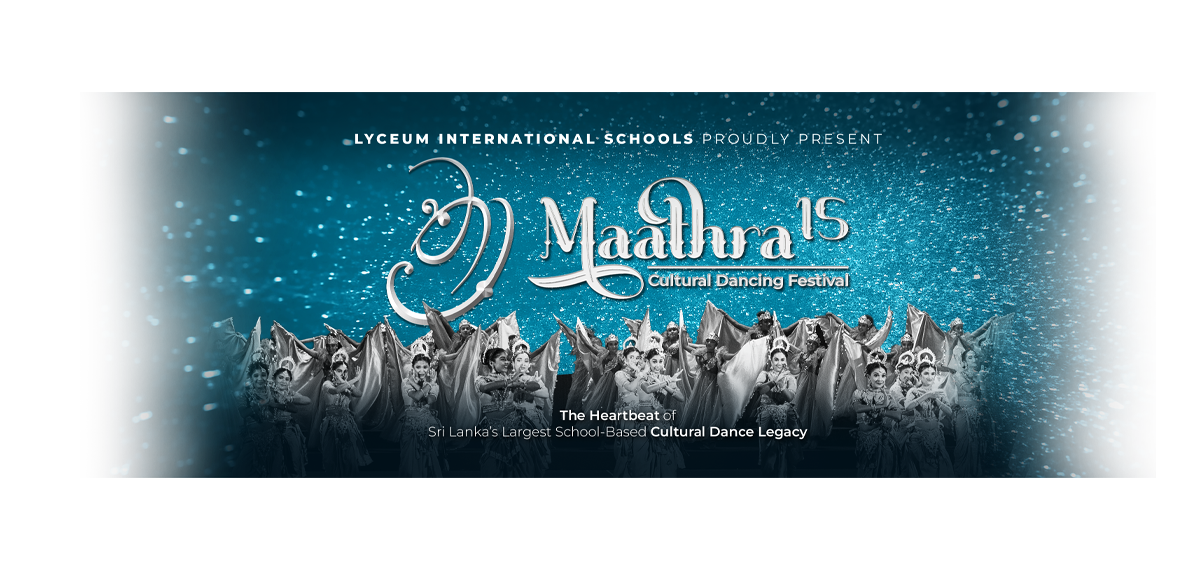Maadhra 15 Sri Lanka Cultural Dance Festival Banner Lyceum Maadhra 15 Sri Lanka school cultural dance festival banner with traditional performers.