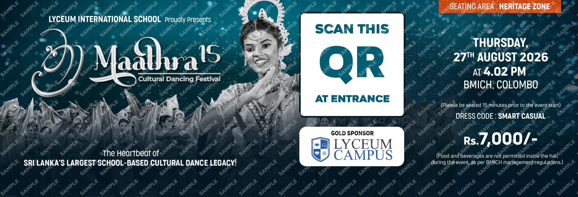 Maathra 15 Sri Lankan Cultural Dance Festival Invitation Maathra 15 Cultural Dancing Festival invitation, Sri Lankan dance event, Lyceum International School, BMICH.